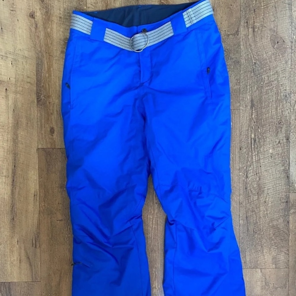 Blue Columbia omni-heat snow pants size M, with belt, excellent conditon
